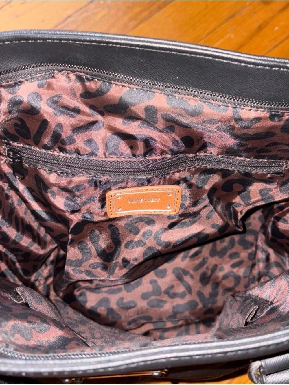 Nine West Black and Tan Two-Tone Tote